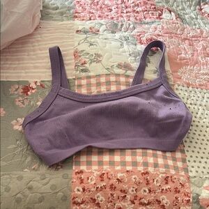 Purple Ribbed Women's Bralette